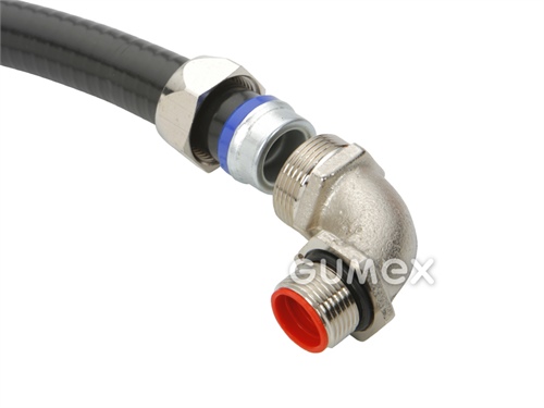 Konektor NORTIGHT CB90 198 M, rozměr 1/2", vnější závit M20x1,5mm, IP67, koleno 90°, poniklovaná mosaz, -45°C/+105°C